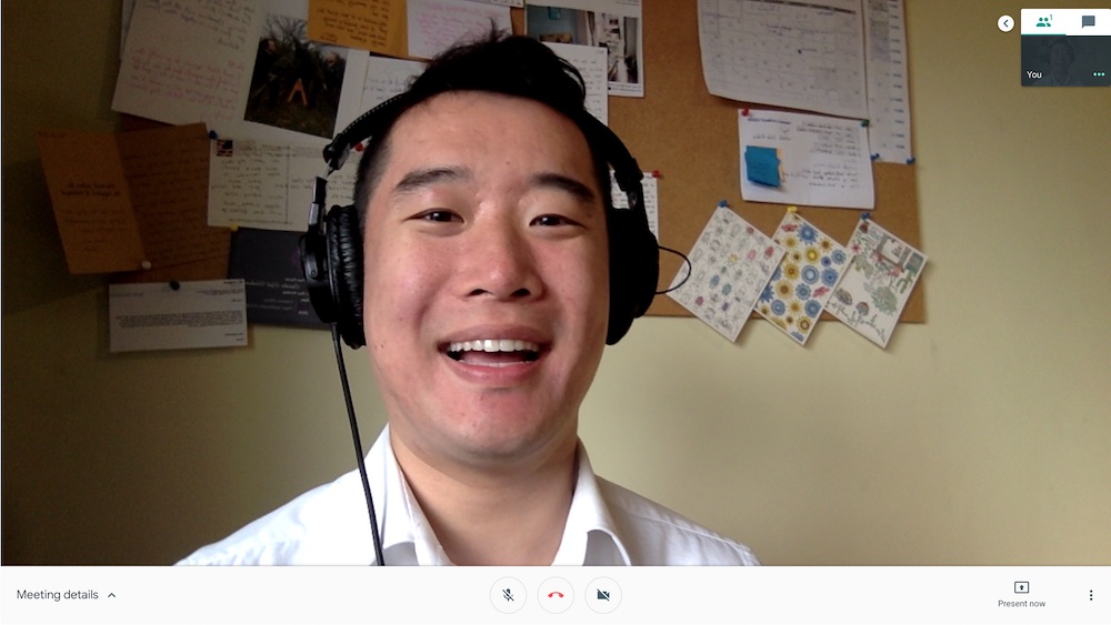 Screenshot of a video call with Bill